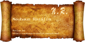 Neuhaus Rozália névjegykártya